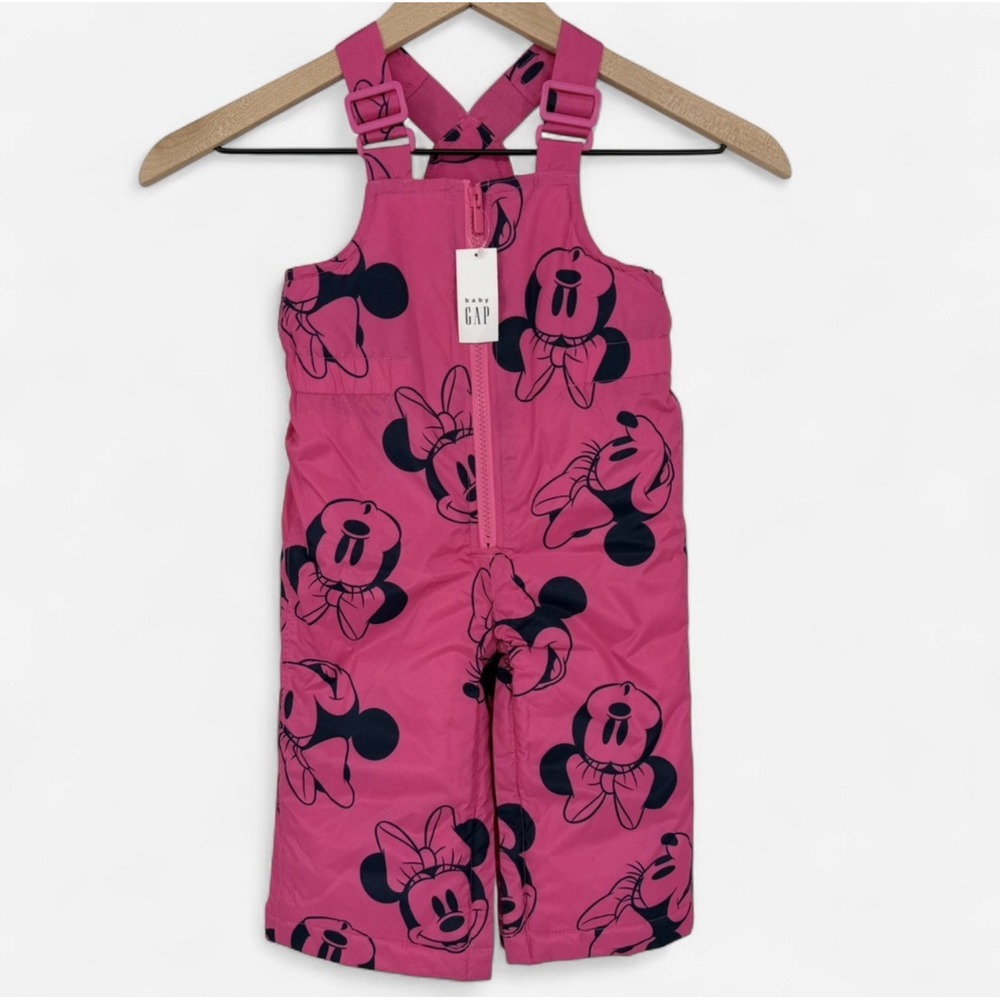 Disney Baby Gap 12-18M Minnie Mouse Snow Suit Water Resistant Fleece‎ Lined Pink